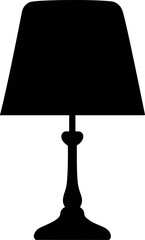 Aufkleber - Silhouette of a classic table lamp in black and white, minimalist decor style. Vector illustration