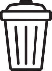 Poster - Black and white trash can icon with a simple design. Vector illustration