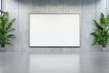 Wall Mural - modern art display in minimalist gallery urban area digital canvas presentation bright environment w