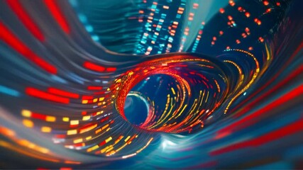 Wall Mural - abstract swirling vortex of vibrant, multicolored light streaks and glowing particles, creating a dy