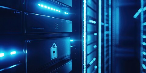 Leinwandbilder - View of a digital vault with a lock icon,  howcasing  ecure  torage and privacy for personal financial data.