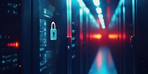 Leinwandbilder - View of a digital vault with a lock icon,  howcasing  ecure  torage and privacy for personal financial data.