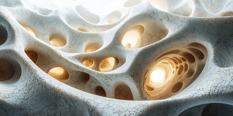 Leinwandbilder - An abstract visual presents textured designs that emphasize the interplay of light and shadow on intricate surfaces, blending smooth and rough textures to form a sophisti
