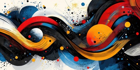 Aufkleber - A visually striking abstract design employing digital illustrations, emphasizing the dynamic and captivating nature of digital patterns and details to create a modern art