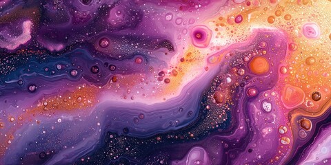Leinwandbilder - An abstract image featuring marbling fluid art with intricate patterns that flow and swirl in a harmonious blend of colors, capturing the elegant and organic movement of