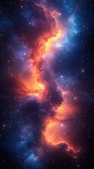Wall Mural - spectacular cosmic nebula illuminated by vibrant colors in the vastness of space