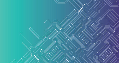 Wall Mural - electronics board. circuit board electronic hi tech pattern. vector abstract technology on gradient 