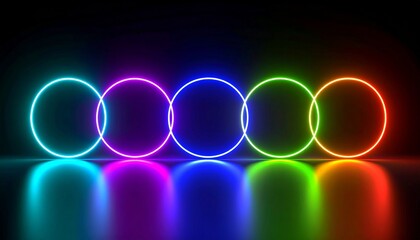 Wall Mural - glowing neon lights