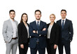 © A-STOCK - Confident Business Team of Five people Isolated on a Transparent Background, PNG format