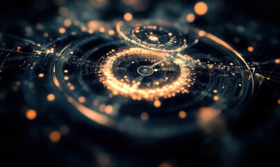 Glowing futuristic interface, digital technology, abstract background, website design