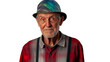 © Bravo - Elderly Man with Hat and Plaid Shirt Portrait, Cut out transparent