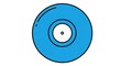 © Putri Lestari - Blue Record Illustration Vinyl Disc Graphic Flat Design