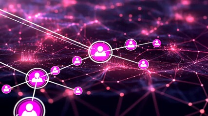 Wall Mural - Digital Network Connection Concept with Users
