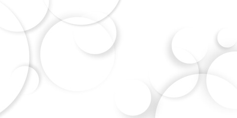 Fototapete - Abstract background with circle white abstract geometric background with soft light white paper circles in design .Gray abstract. Modern design background for report and project presentation template.