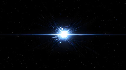 Wall Mural - pulsar on black background. neutron star with radiation beams in deep space. superdense remnant of a