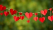 © Anawin - A vibrant garland of interconnected red paper hearts strung on twine,  background,  festive decor