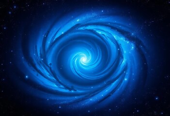 Wall Mural - Mesmerizing blue spiral galaxy, countless stars sparkle against black void, astronomy, space