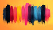 © Marsy - Vibrant paint strokes in various colors on a bright yellow background.