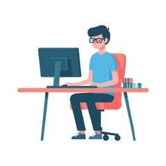 illustration design of a programmer