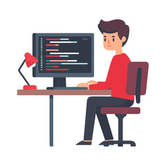 illustration design of a programmer