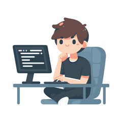 illustration design of a programmer
