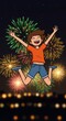 © Arbain - Joyful Jump into the Fireworks Night