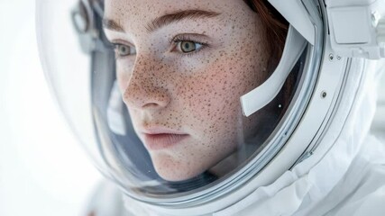 Wall Mural - a person wearing a space suit in a close-up shot, perfect for sci-fi or futuristic themed projects