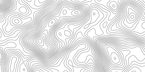 Poster - The black grey on white contours vector topography stylized height of the lines. The concept of a conditional geography scheme and the terrain path. Ultra wide. Map vector terrain Illustration. 
