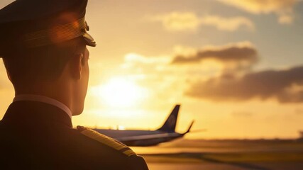 Wall Mural - a pilot stands near an airplane, ready for takeoff or landing