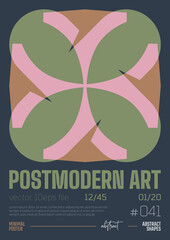 Poster - Modern abstract poster, Raster version of high quality and resolution, artwork with geometric postmodern shapes in brutalism aesthetics, minimalistic trendy bold composition, A4 futuristic graphic 41