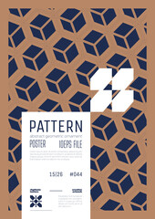 Poster - Modern abstract poster, Raster version of high quality and resolution, artwork with geometric postmodern shapes in brutalism aesthetics, minimalistic trendy bold composition, A4 futuristic graphic 44