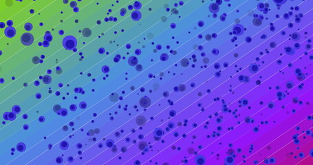 Canvas Print - image of cell icons on colourful background