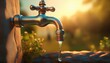 © Ina - dripping outside tap in summer indicating water ban or shortage water tap drip summer concept render