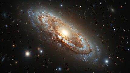 stunning spiral galaxy in deep space with bright core and twinkling stars all around for astronomy l
