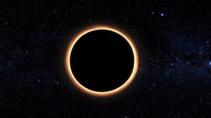 Wall Mural - stunning depiction of a solar eclipse event casting a dark shadow against a backdrop of twinkling st