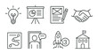 © Roberto - Graph icon set. Linear style