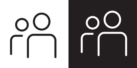 User profile icon set. Set of flat style vector avatar person icons for user profile or login buttons, Group of people icon.