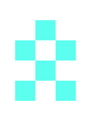 Wall Mural - y2k retro checker pattern. modern abstract icon with flat shapes. aesthetic design, graphic element,