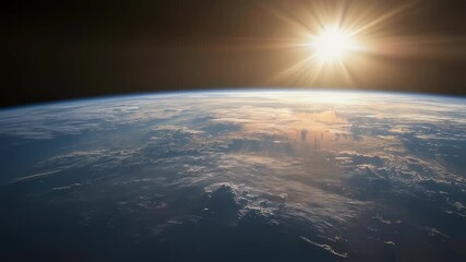 Wall Mural - sunlight casting ethereal radiance across earth's atmospheric layers, revealing planetary curvature 