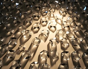 Leinwandbilder - Abstract Diamond Shapes, A Geometric 3d Pattern Reflecting Light. Crystal Clear Facets Catching Light. Modern, Reflective Design For Backgrounds. Beautiful Visuals, Created For You.