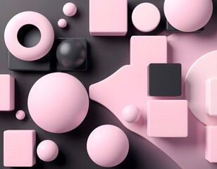 Aufkleber - Modern Abstract Black White Shapes. Soft Pastel Gradient Art For Backgrounds. Elegant Minimalist Design. Geometric Forms For Creative Projects.