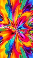 Fototapete - Dynamic Abstract Art, A Kaleidoscope Of Color, Vibrant Explosions Of Energy Create Captivating Visuals. Movement And Expansion, Compelling Design, Modern Art Inspiration, Beautiful Backgrounds.