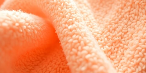 Fototapete - Peach Fuzz Texture. Soft Fabric Close Up. Warm Light Creates Cozy Mood. Gentle Illumination Highlights Delicate Material. Beautiful Background For Design Projects.