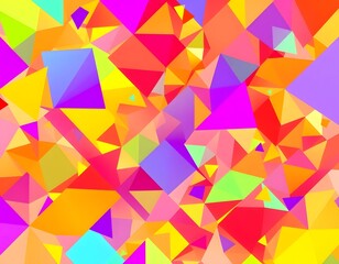 Poster - Geometric Shapes Burst With Vibrant Colors, Abstract Art, Inspiring A Lively And Energetic Feeling. Modern Design, Digital Art, Creating A Dynamic Visual. Abstract Concept, Full Of Life.