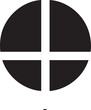 © Rysak - stark white circle is divided into four equal segments by two horizontal lines creating a symmetrical .