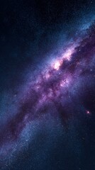 purple and blue milky way galaxy in dark night sky