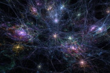 Wall Mural - Cosmic Nebula: Vibrant Stars and Galaxies in a Colorful Universe