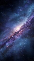 Wall Mural - Vibrant Purple And Blue Spiral Galaxy In Dark Night Sky