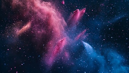 Wall Mural - Cosmic Nebula with Pink and Blue Hues