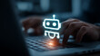 © Kunut - Glowing robot icon appears on laptop keyboard, symbolizing artificial intelligence and technology. image evokes sense of innovation and modernity